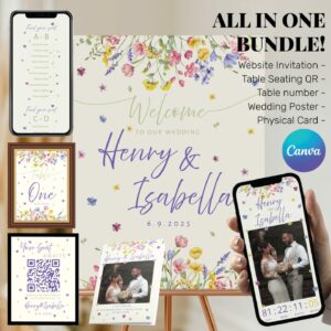 Wedding Invitation, Colorful WildFlower DIG10104